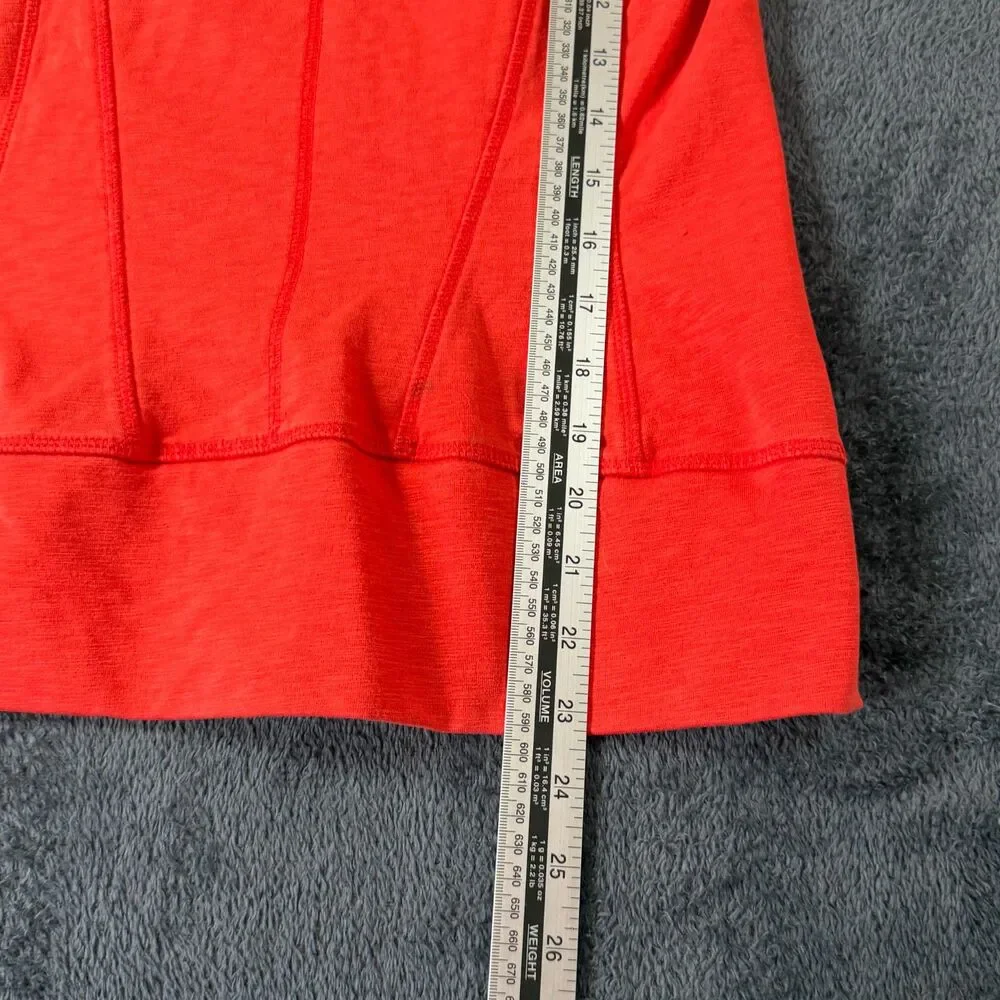 Athleta Hoodie XS Orange Full Zip Thumbhole Jacket Yoga Running Athletic Active - Picture 6 of 13